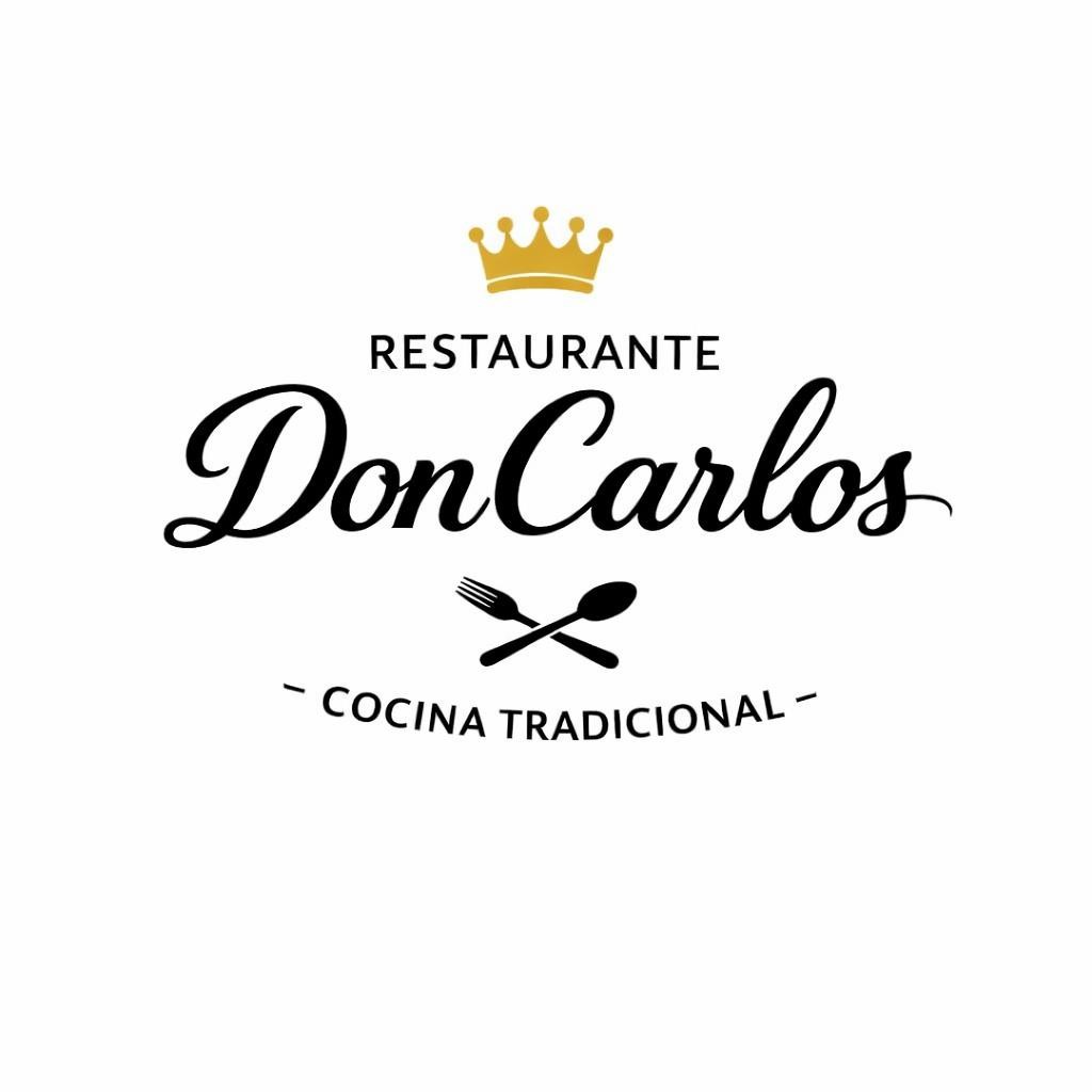 Restaurante Don Carlos logo with decorative crown and utensils